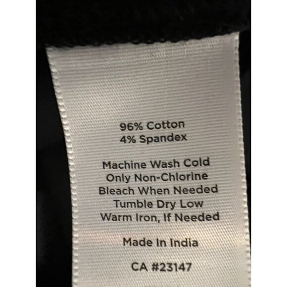 Talbots Black Stretch Cotton Dress 16 Sleeveless V Neck Tie Washable NWT - Picture 7 of 10